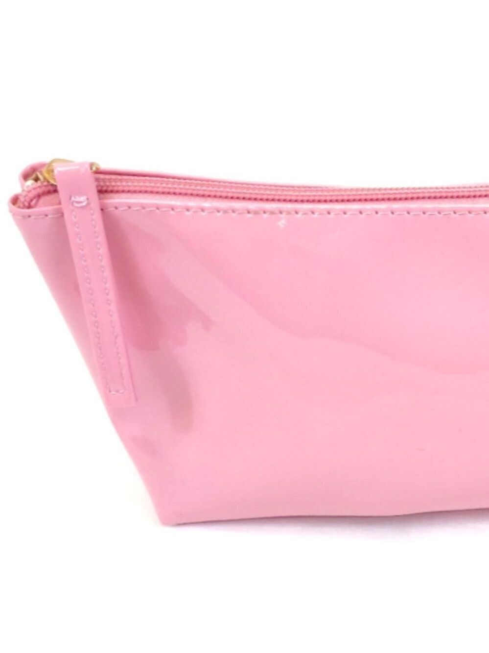 2- Bubble gum pink patent vegan Leather Travel Makeup Cosmetic Carry on bags NEW